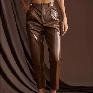 SheIn brown leather pants